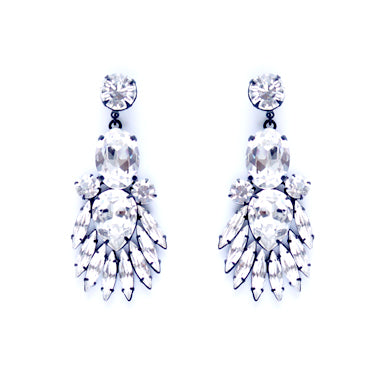 Crystal Clear Drop Nightfall Earrings