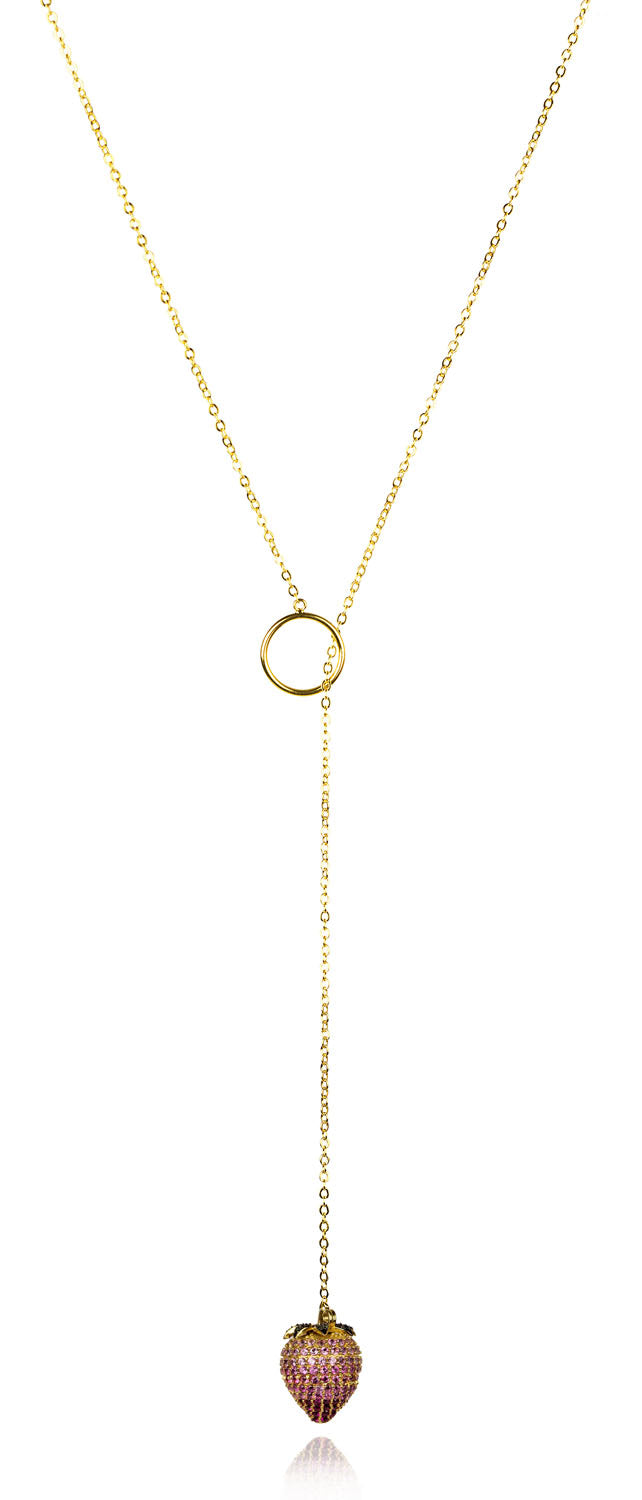 STRAWBERRY HOOP NECKLACE