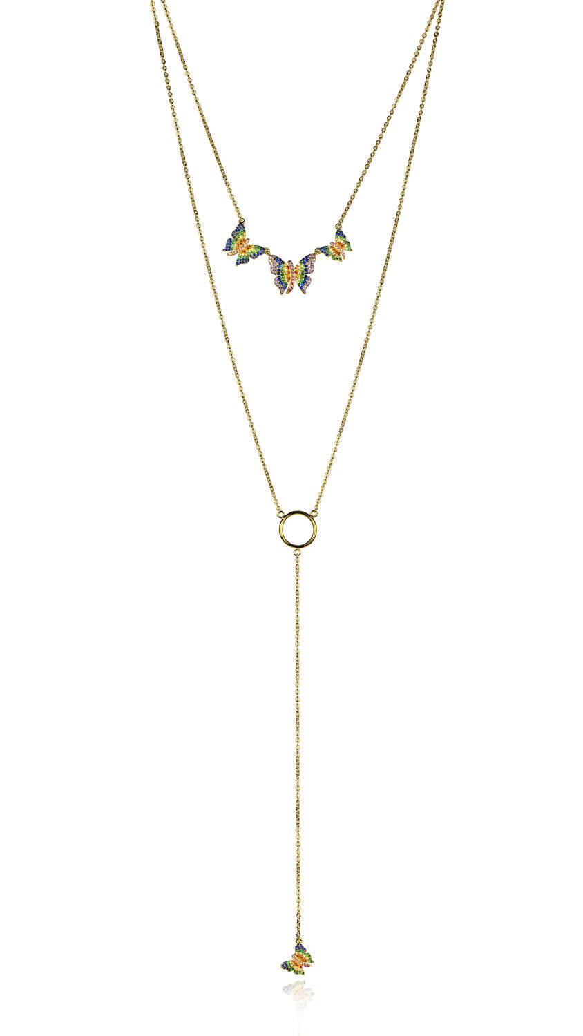 BUTTERFLY HOOP NECKLACE