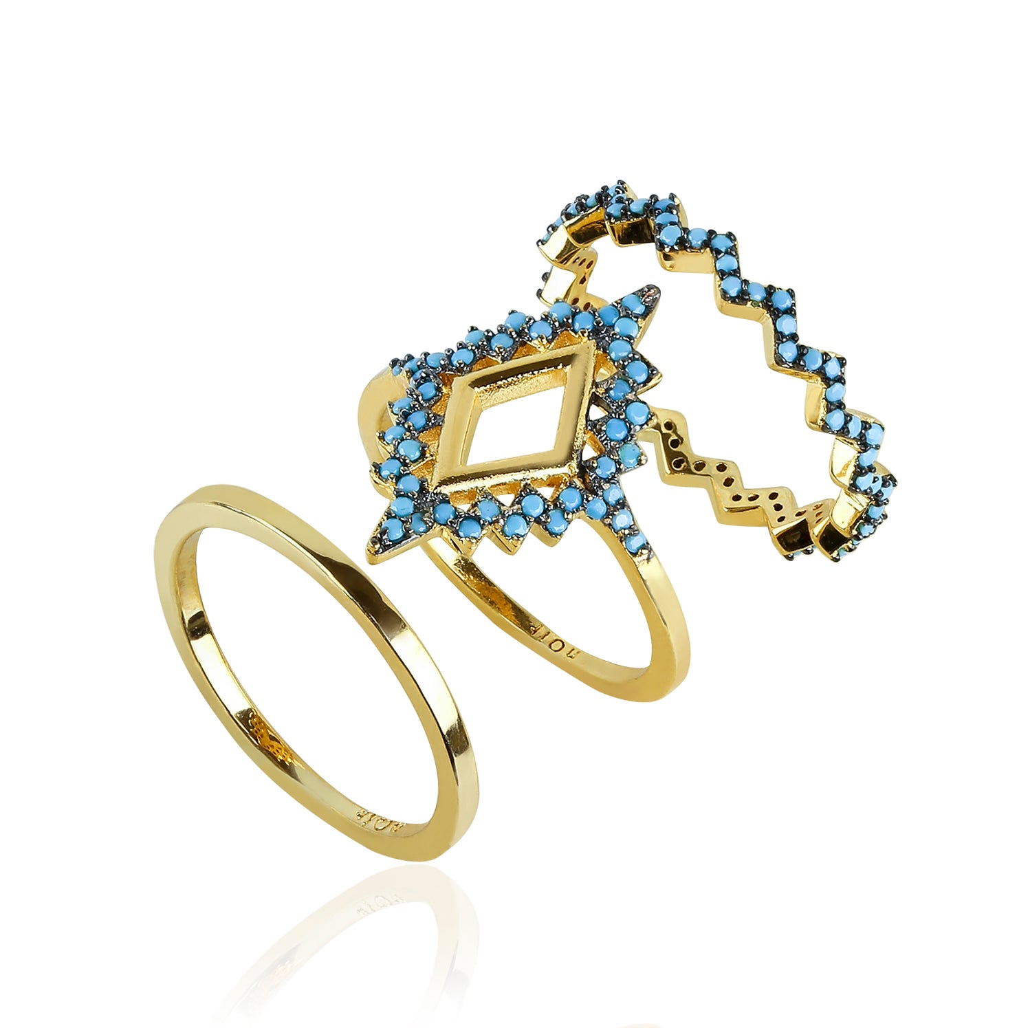 Sea Level Stackable Rings White Opal/gold Size 8