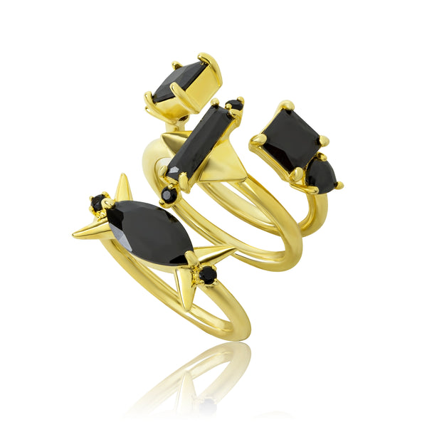 ICE CRYSTAL RINGS SET - nOir Jewelry