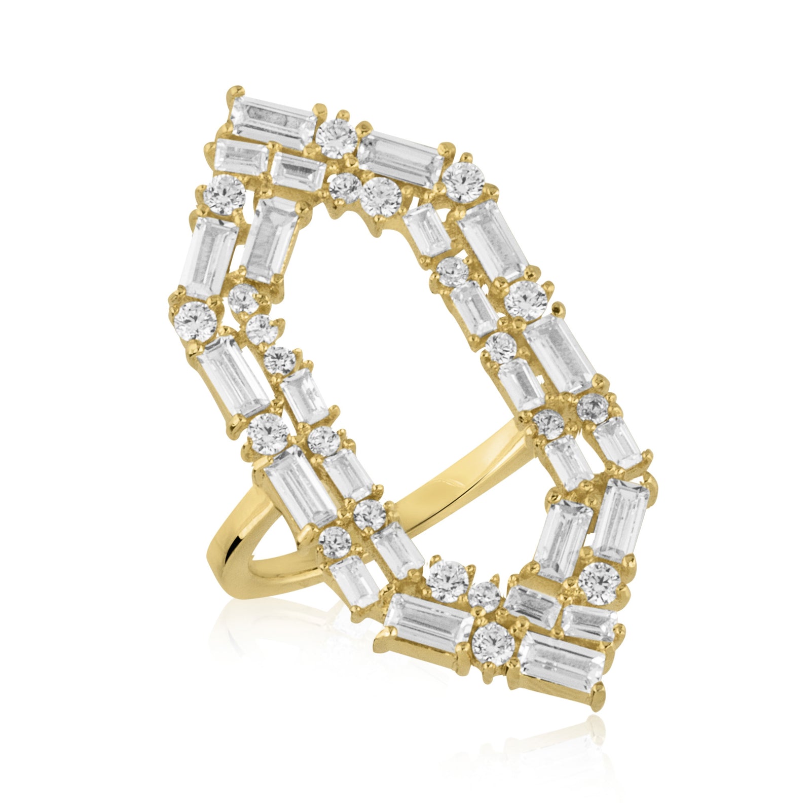 À Facettes Ring-Rhodium-8