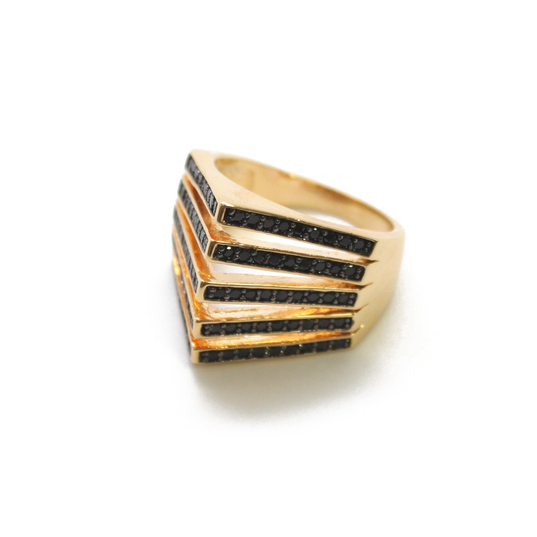 Carla Pave Pyramid Spike Ring