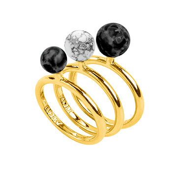 Sylvia Black and White Stackable Rings